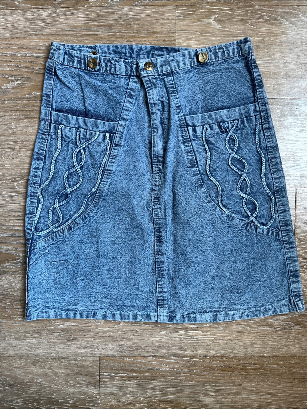 Vintage handmade western style mini denim skirt